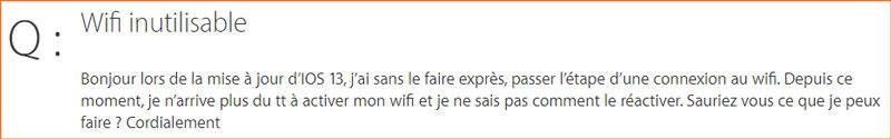 wifi inutilisable