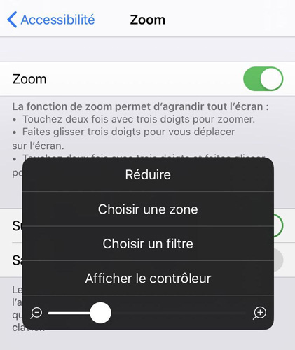 iphone bloque en mode zoom