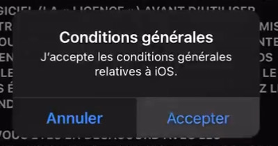 maj ios bloque sur conditions generales