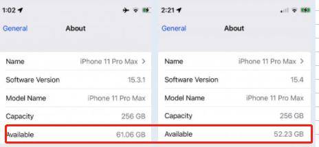 le stockage de l'iphone a saturé