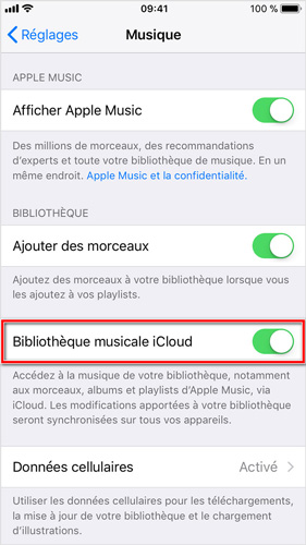 synchroniser musique icloud