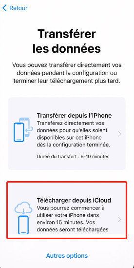 transfert donnees nouvel iphone