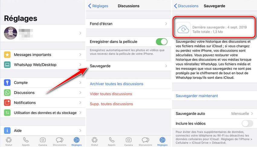 comment recuperer ancien message messenger