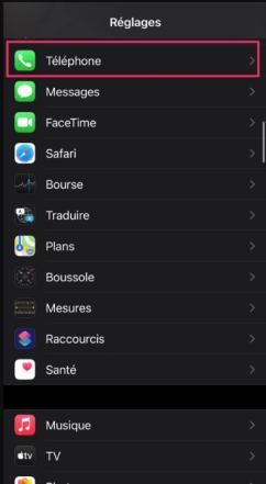 selecting phone settings
