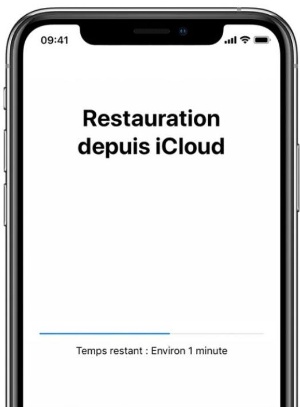 restore from iCloud in progress
