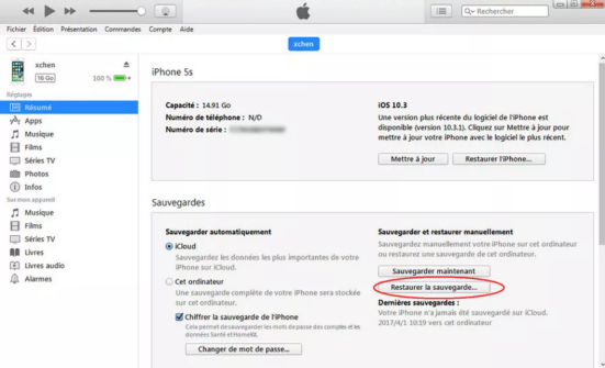 recovery through iTunes