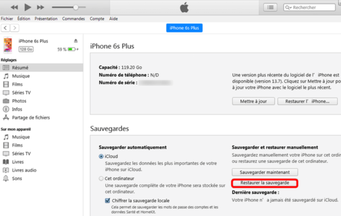 recover contacts with Finder
