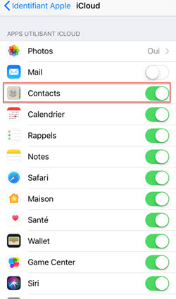 disable icloud contacts