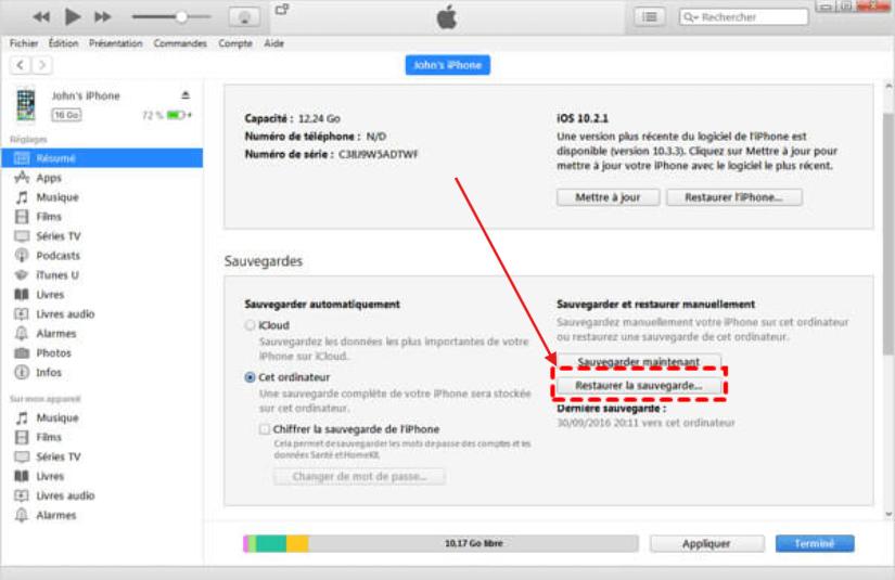 restore iPhone with the Finder app