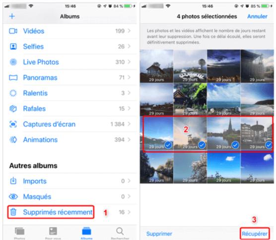 recently deleted photo