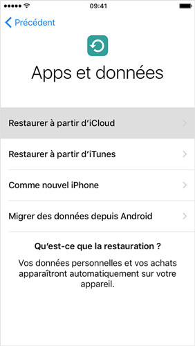 nouvel iphone sauvegarde icloud