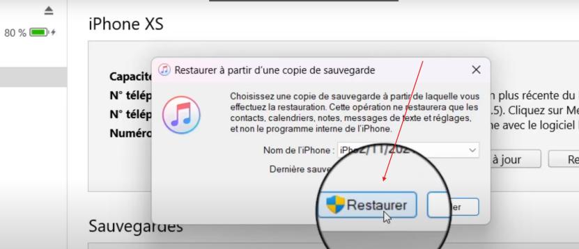 hit the Restore button