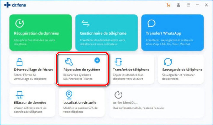 reparation systeme ios drfone