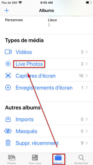 convertion live phtone en vidéo sur iPhone