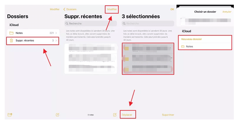 notes disparues sur iPhone