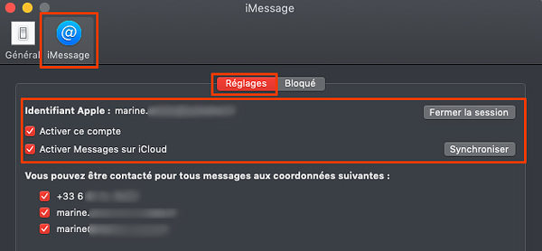 activer les messages icloud