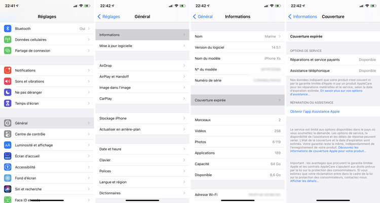 Vérifier la garantie de l’iPhone