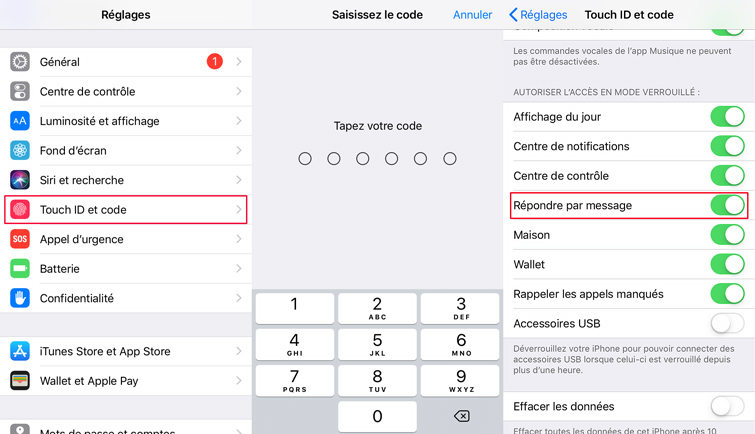 répondre avec message