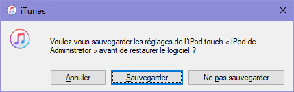 sauvegarder avant de reinitialiser ipod nano