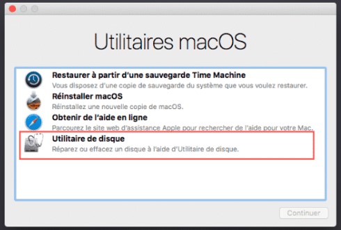 Utilitaire de disque