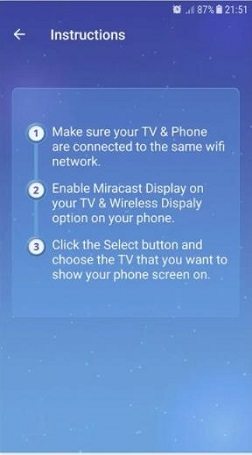 partage d'écran Android à la télévision - Castto