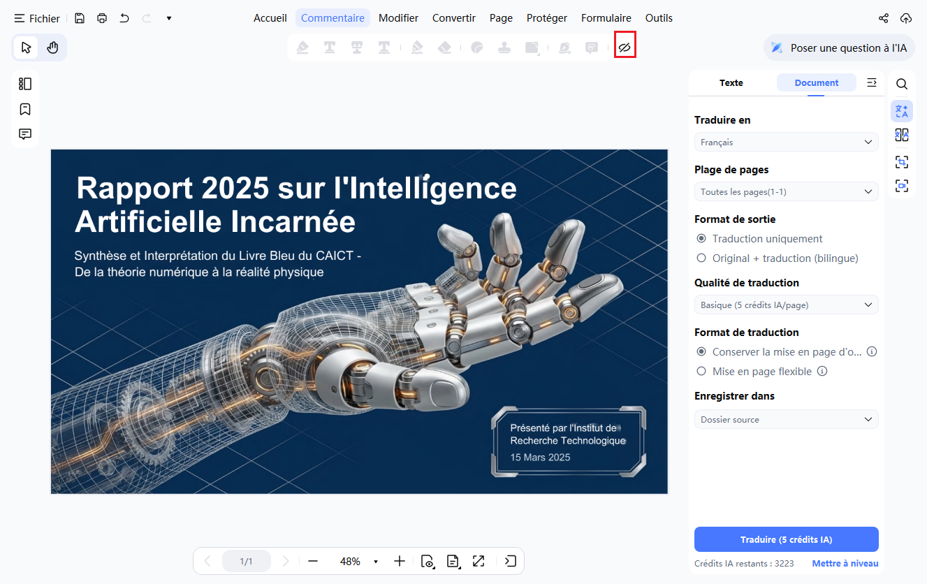 masquer toutes les annotations dans PDNob