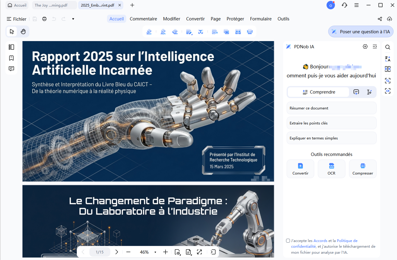 ouvrir l'assistant IA de PDNob