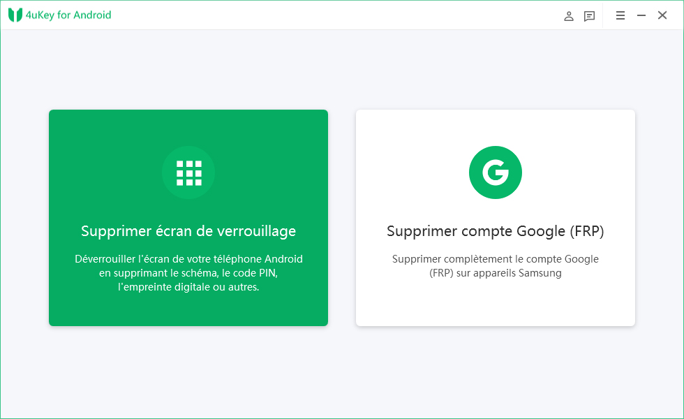 4uKey pour Android Choisir la fonction