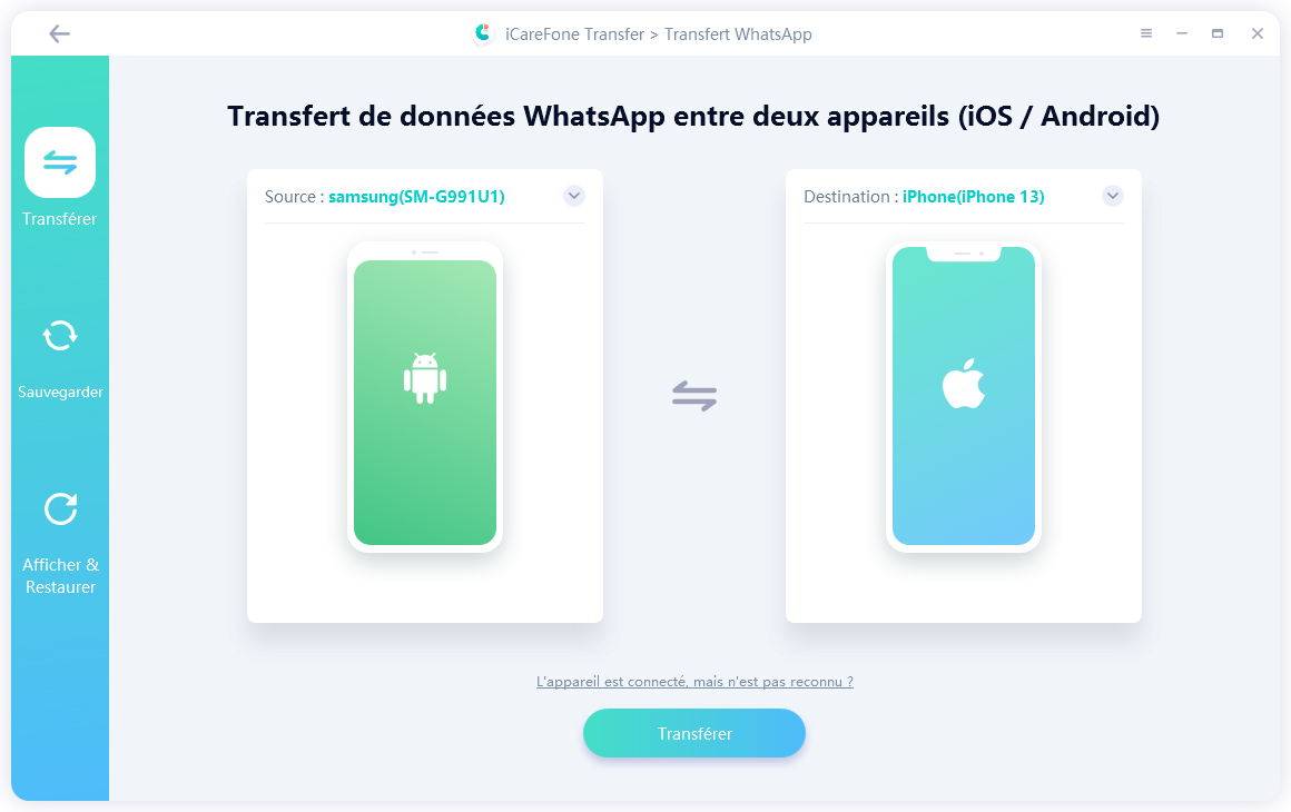 iCareFone whatsapp transférer - guide