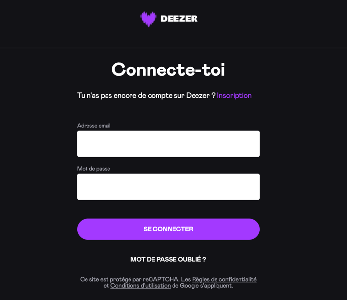 建立一個新的 Deezer 帳戶