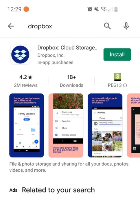 下載 Dropbox 應用