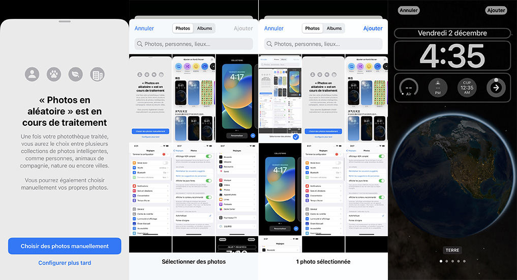 paramétrer la lecture aléatoire des photos ios 16