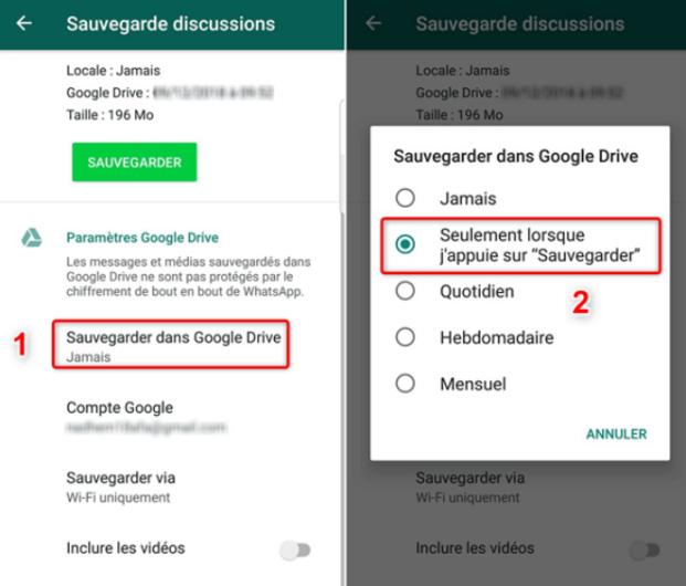backup whatsapp to google drive