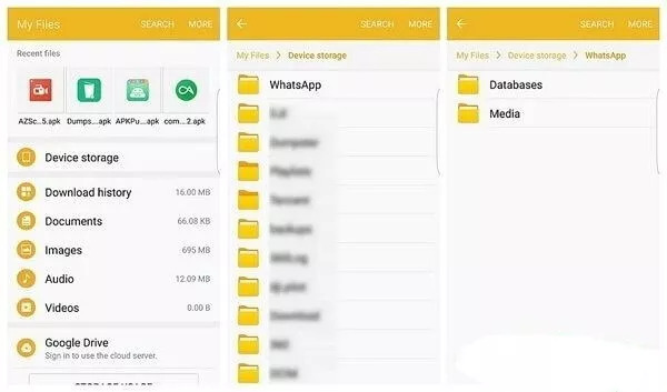 hose the backup files