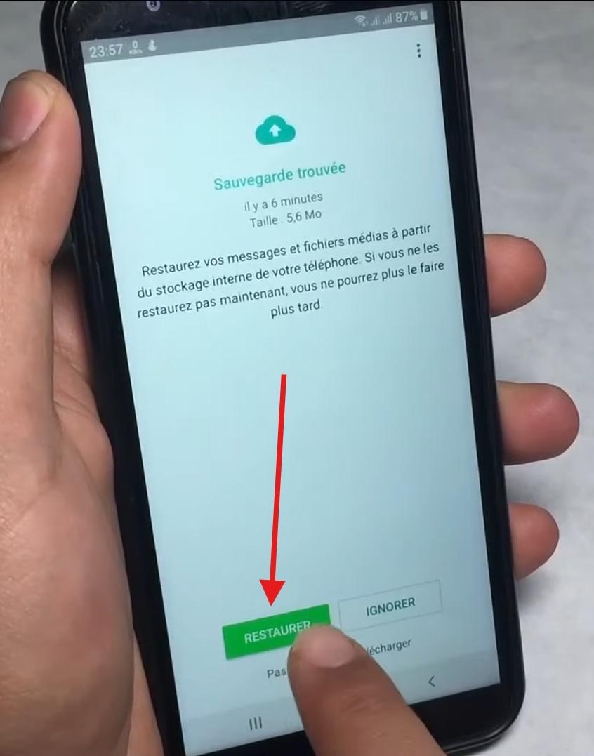 comment restaurer les messages whatsapp business