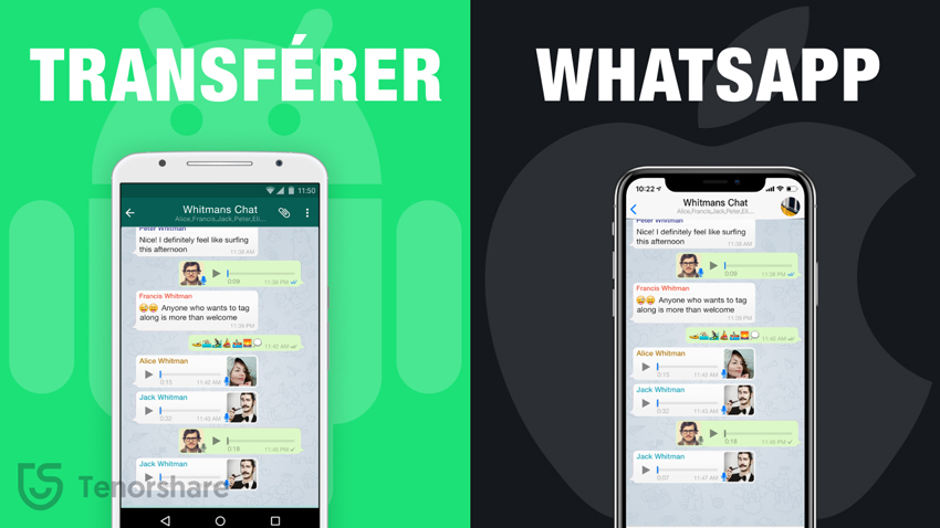 transfert messages whatsapp vers iphone 12