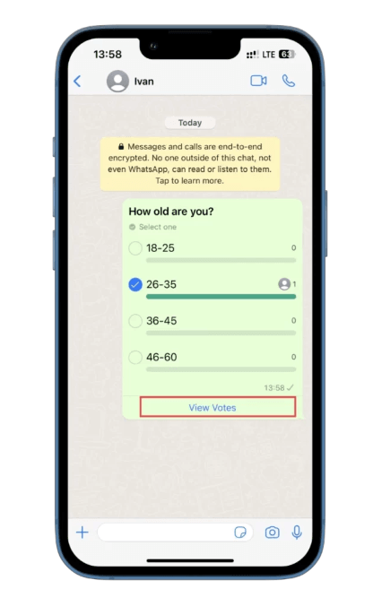 comment faire pour mettre un vote sur whatsapp