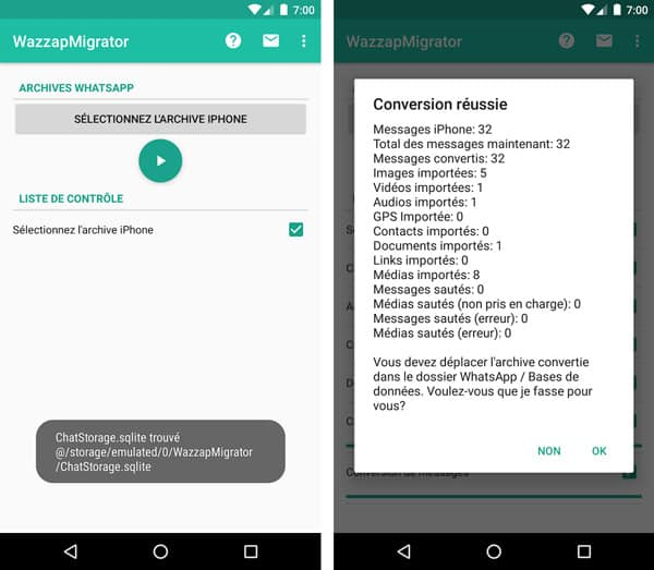 Transferidor WhatsApp desde iPhone a Android