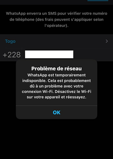 whatsapp est temporairement indisponible veuillez réessayer dans 1 heure