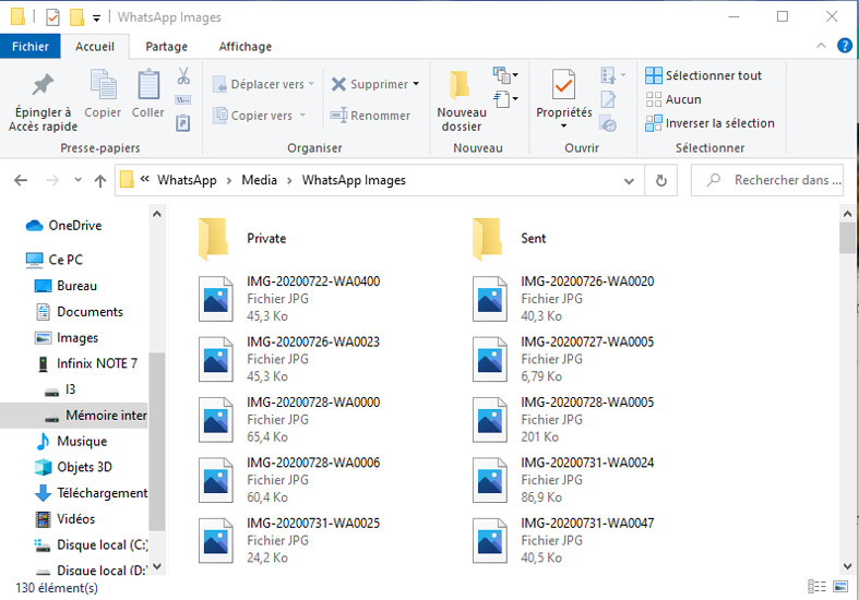 copier whatsapp images sur pc
